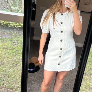 Zara White Buttoned Dress